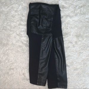 H&M Black leggings with leather detailing